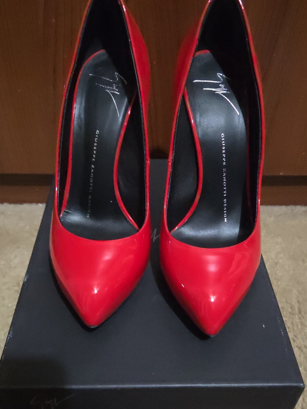 Giuseppe Zanotti Red Patent Pointed-Toe Stiletto Pumps